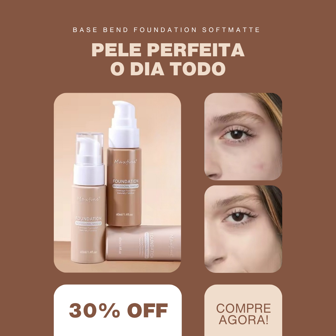 Base Bend Foundation SoftMatte – Pele Perfeita, Cobertura Impecável!