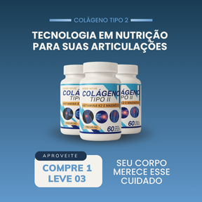 Kit 3 Colágeno tipo 2 - Cálcio, Magnésio, Vitamina D3, Vitamina K2 - 180 Cápsulas