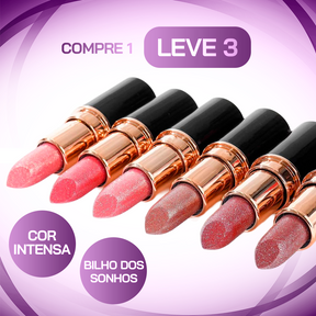 Kit 3 Batons Velvet Glow Lipstick Shine