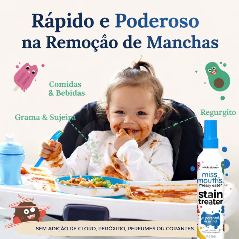 Removedor de Manchas Miss Mouth's - Para Roupas, Móveis, Tapetes e muito mais