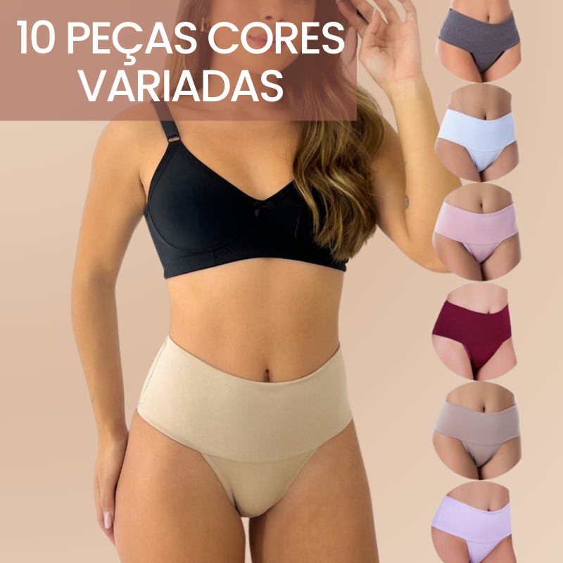 Compre 6 Leve 10 - Calcinhas Super Compressão Shape Turbo e Zero Barriga