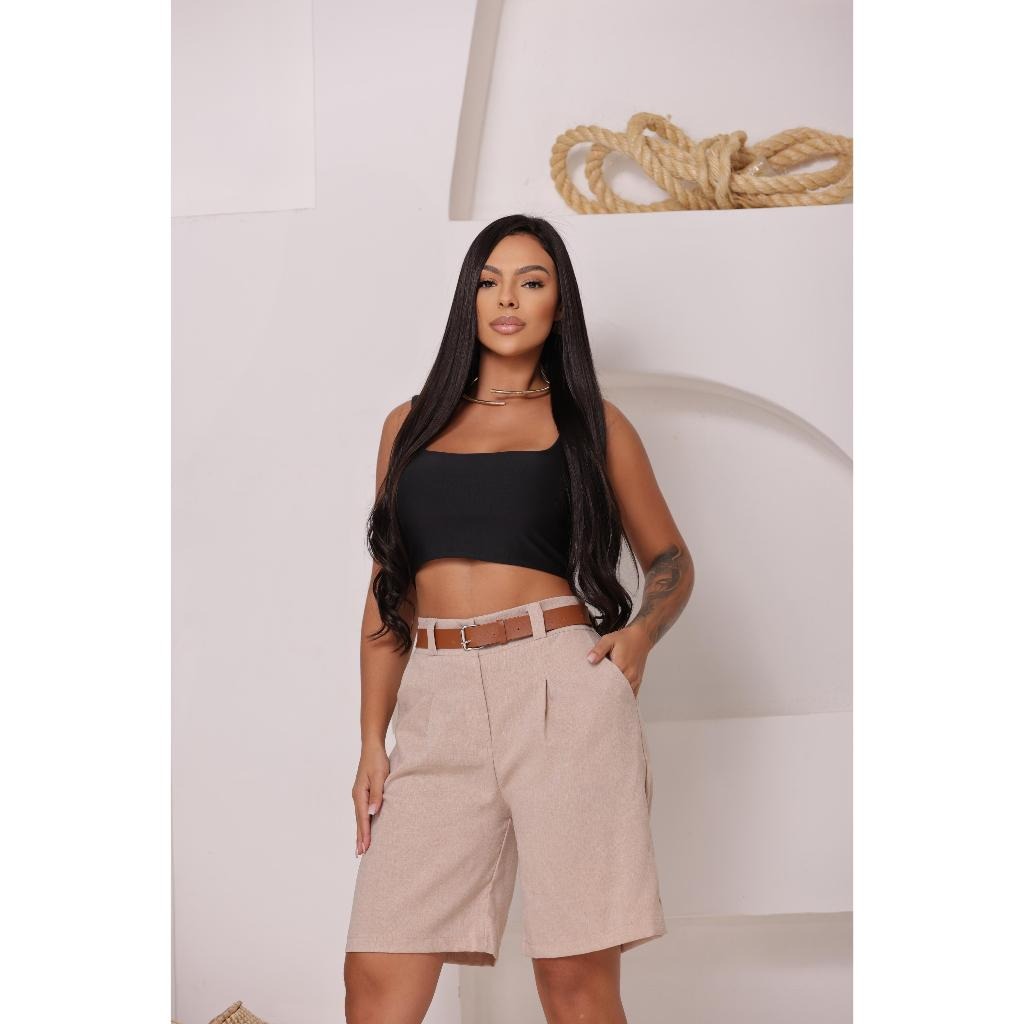 Bermuda Social de Linho – Elegância, Conforto e Caimento Perfeito em Qualquer Corpo
