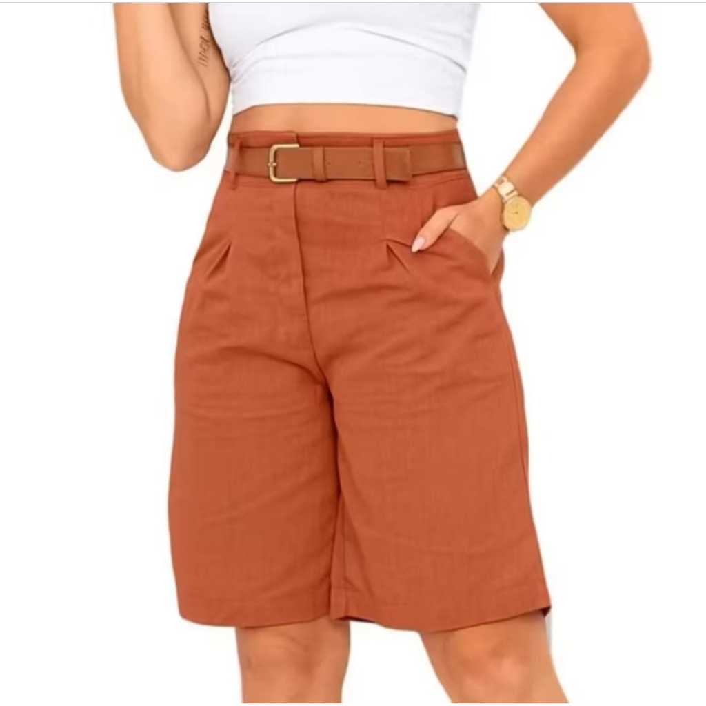 Bermuda Social de Linho – Elegância, Conforto e Caimento Perfeito em Qualquer Corpo