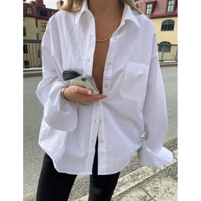 Camisa Feminina Premium de Linho Oversized